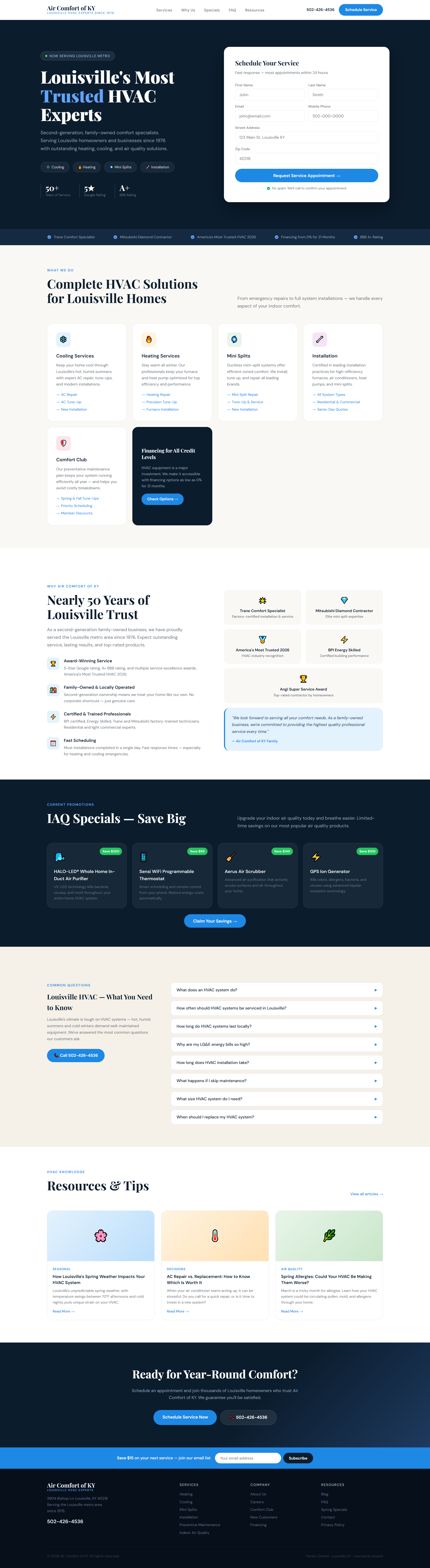 Service Business WordPress Website Design — HVAC Company Louisville KY
